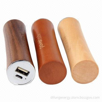 Real Wood Design 3,000mAh Portable Mobile Charger